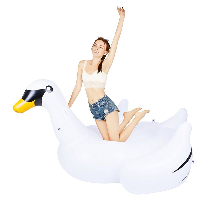 Большой надувный бассейн плавающий белый лебедь Floatie Toy 190 X 190 X 130CM