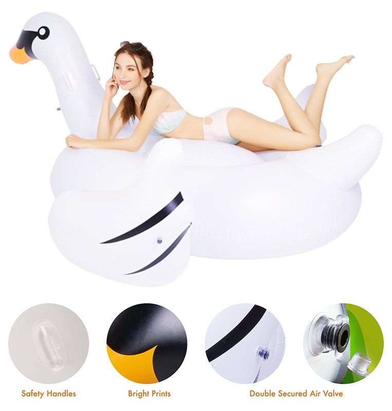 Большой надувный бассейн плавающий белый лебедь Floatie Toy 190 X 190 X 130CM