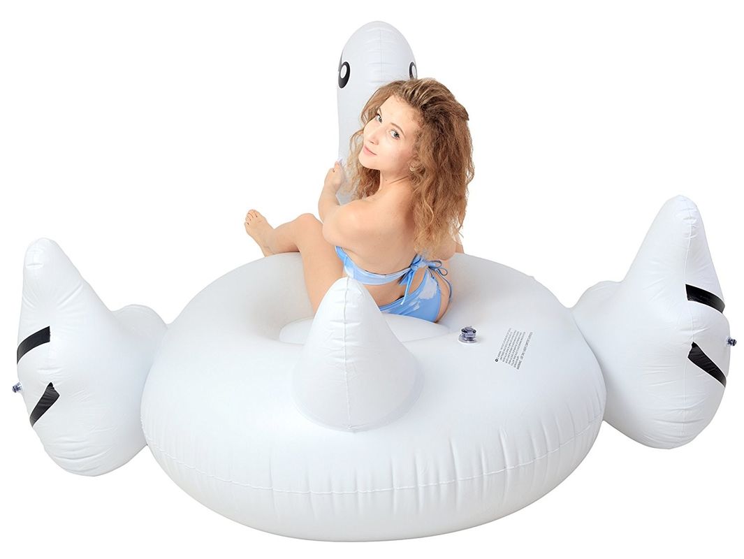 Большой надувный бассейн плавающий белый лебедь Floatie Toy 190 X 190 X 130CM