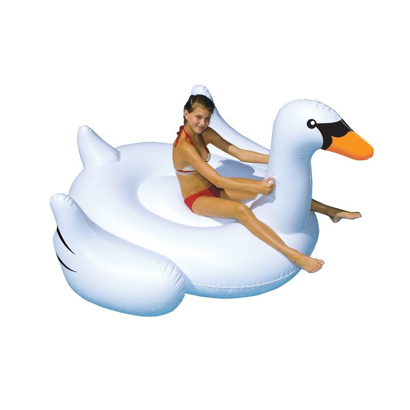 Большой надувный бассейн плавающий белый лебедь Floatie Toy 190 X 190 X 130CM
