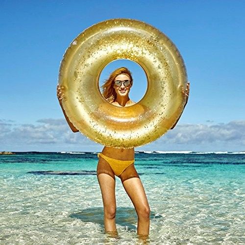 Glitter Gold 100kg Blow Up Ring Бассейн Надувный Прозрачный Кольцо Для Взрослых
