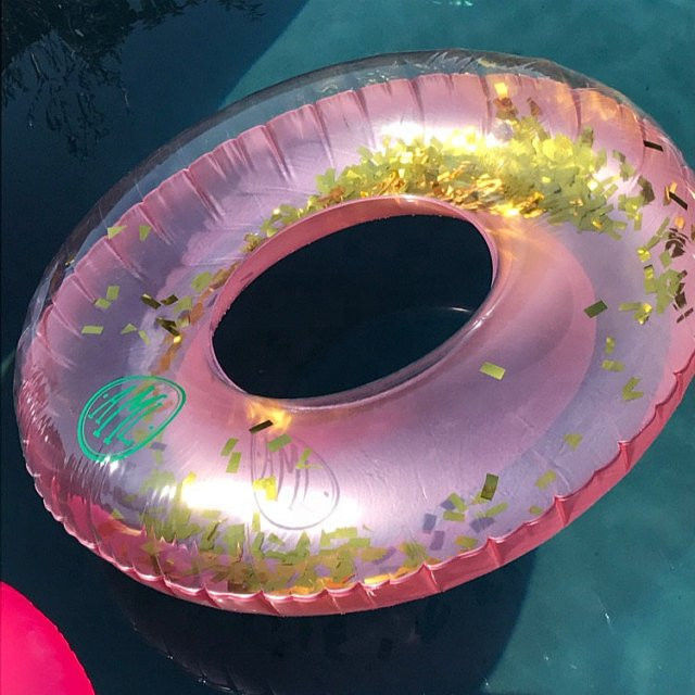 Glitter Gold 100kg Blow Up Ring Бассейн Надувный Прозрачный Кольцо Для Взрослых